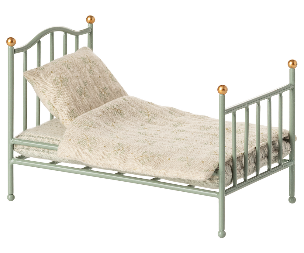Maileg Vintage Single Bed Mouse - Mint