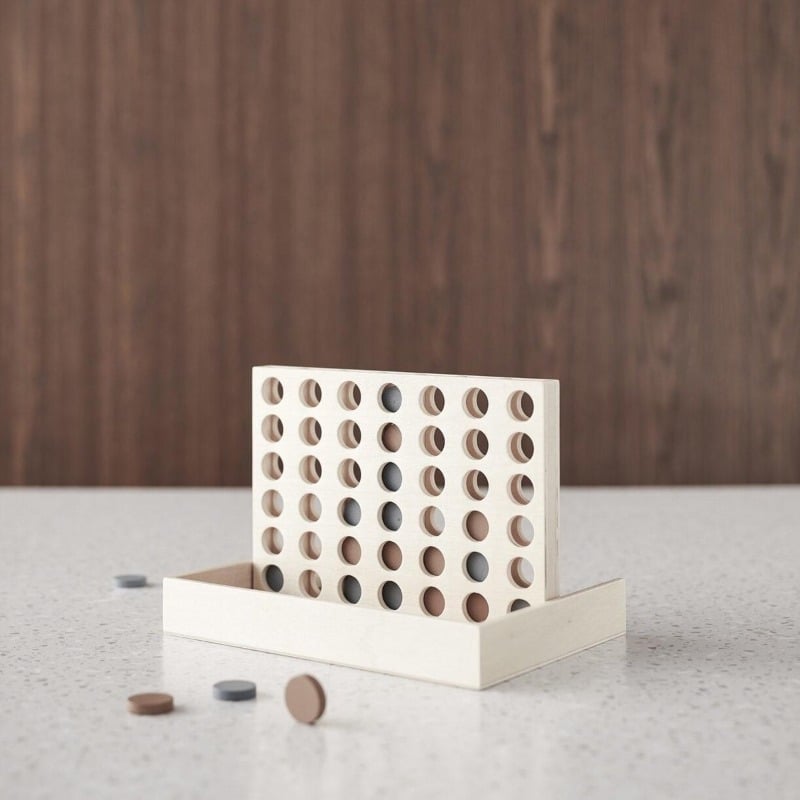 Houten 4 op een rij spel