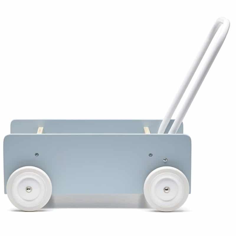 Houten loopwagen lichtblauw