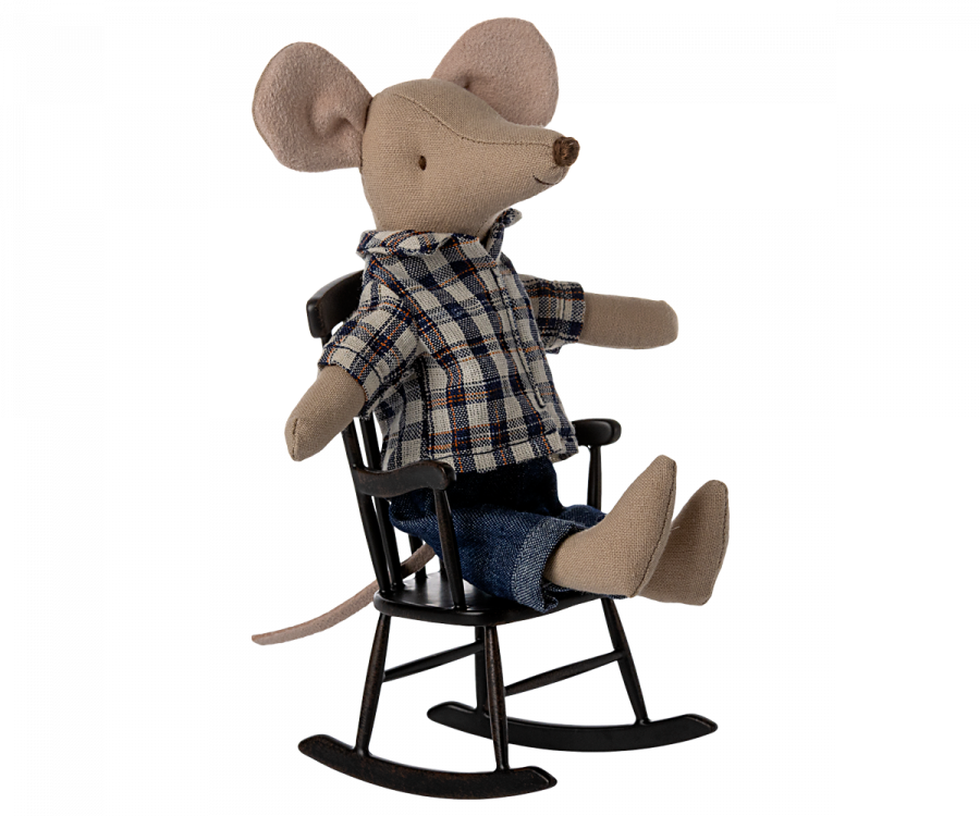 Maileg Schommelstoel Mouse Anthracite