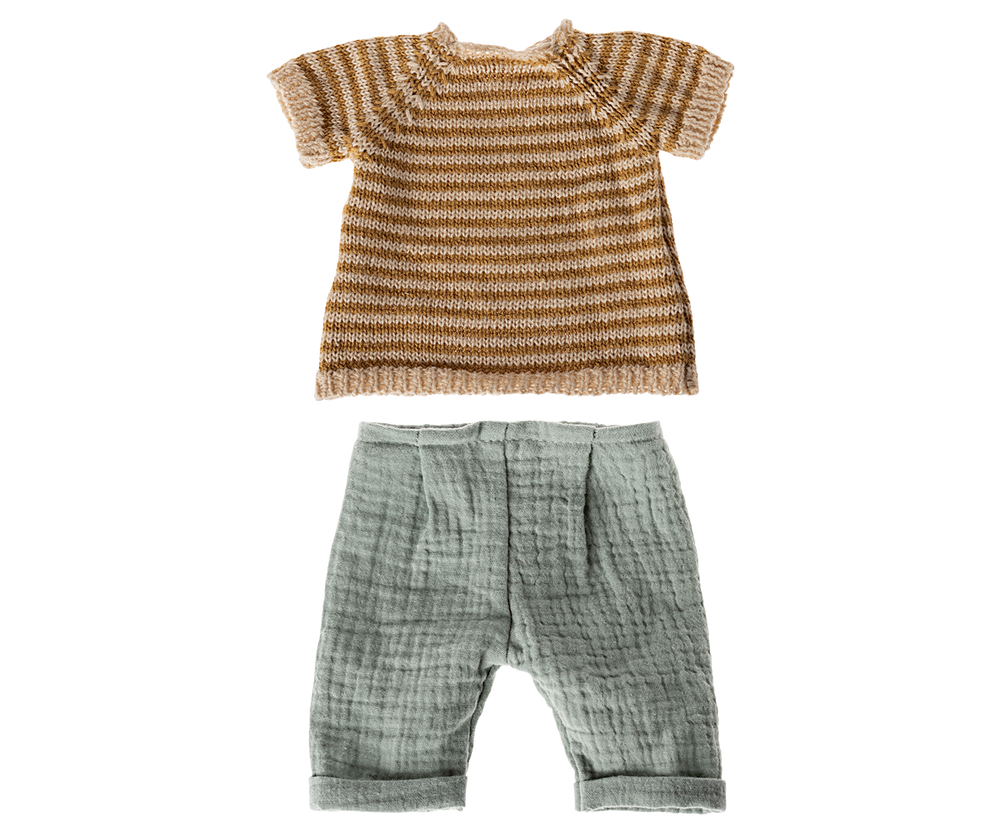 Maileg Kleding Size 3 - Gebreid shirt en broek
