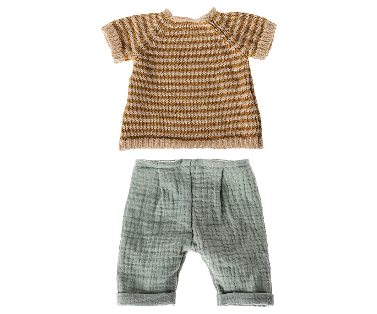 Maileg Kleding Size 3 - Gebreid shirt en broek