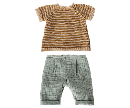 Maileg Kleding Size 3 - Gebreid shirt en broek