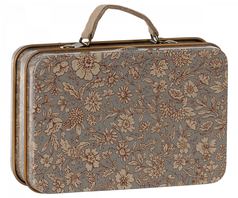 Maileg Koffer Metaal Blossom Grey