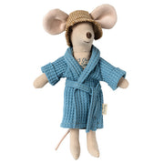 Maileg Badjas voor Papa Muis - Dusty Blue (10 cm)