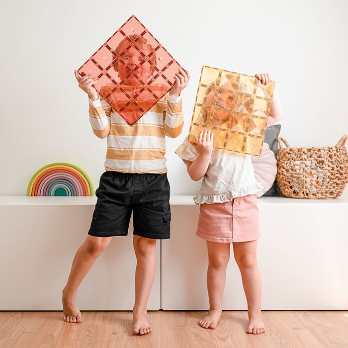 Connetix Pastel Base Plate Pack Lemon & Peach 2-delig