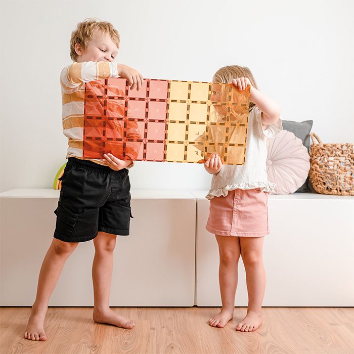 Connetix Pastel Base Plate Pack Lemon & Peach 2-delig