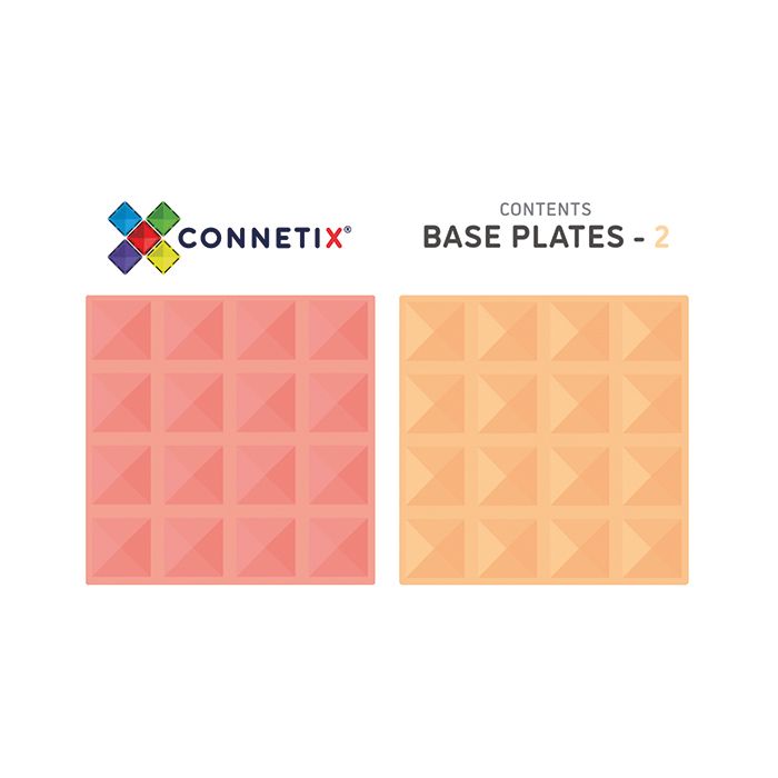 Connetix Pastel Base Plate Pack Lemon & Peach 2-delig