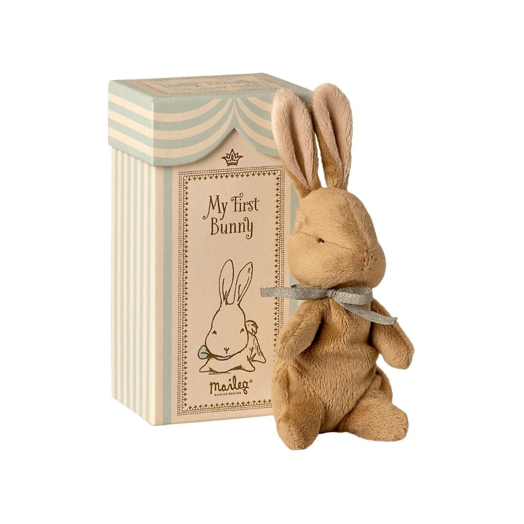 Maileg Knuffel konijn in doosje, My First Bunny, Blauw