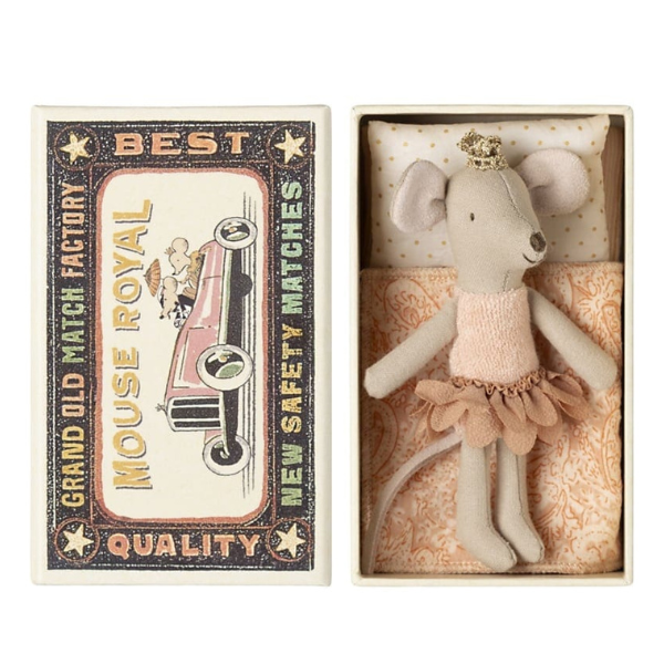 Maileg Princess Mouse, Little Sister in Matchbox