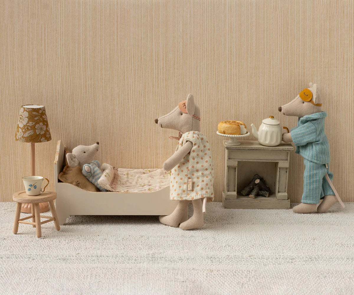 Maileg Houten Bed Mouse - Off White