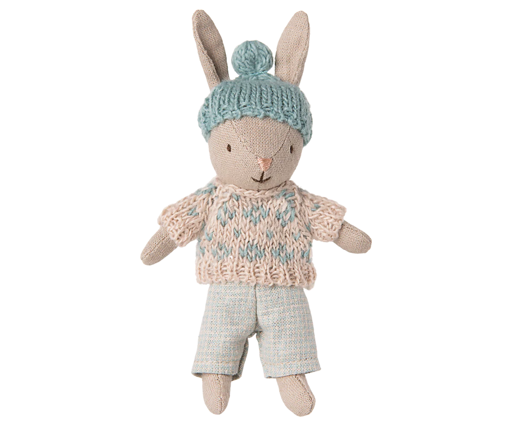 Maileg Winter Bunny Micro - Sand Mint