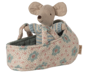 Maileg Babymuis in Reiswiegje - Blauw
