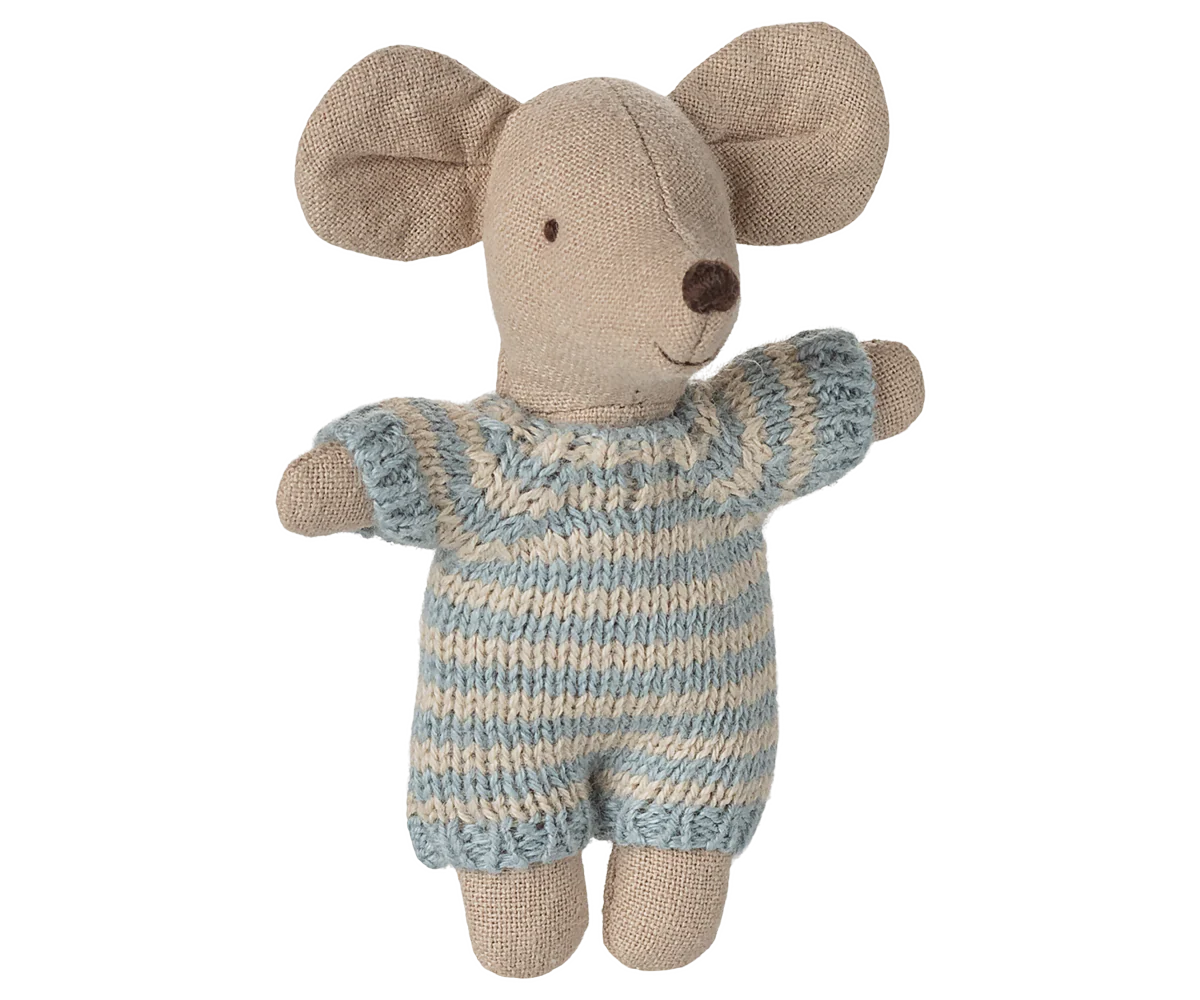Maileg Babymuis in Reiswiegje - Blauw