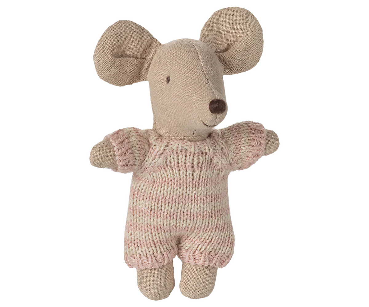 Maileg Babymuis in Reiswiegje - Roze