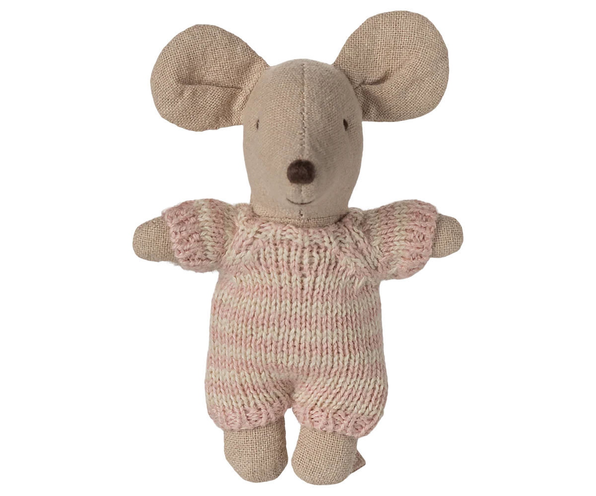 Maileg Babymuis in Reiswiegje - Roze