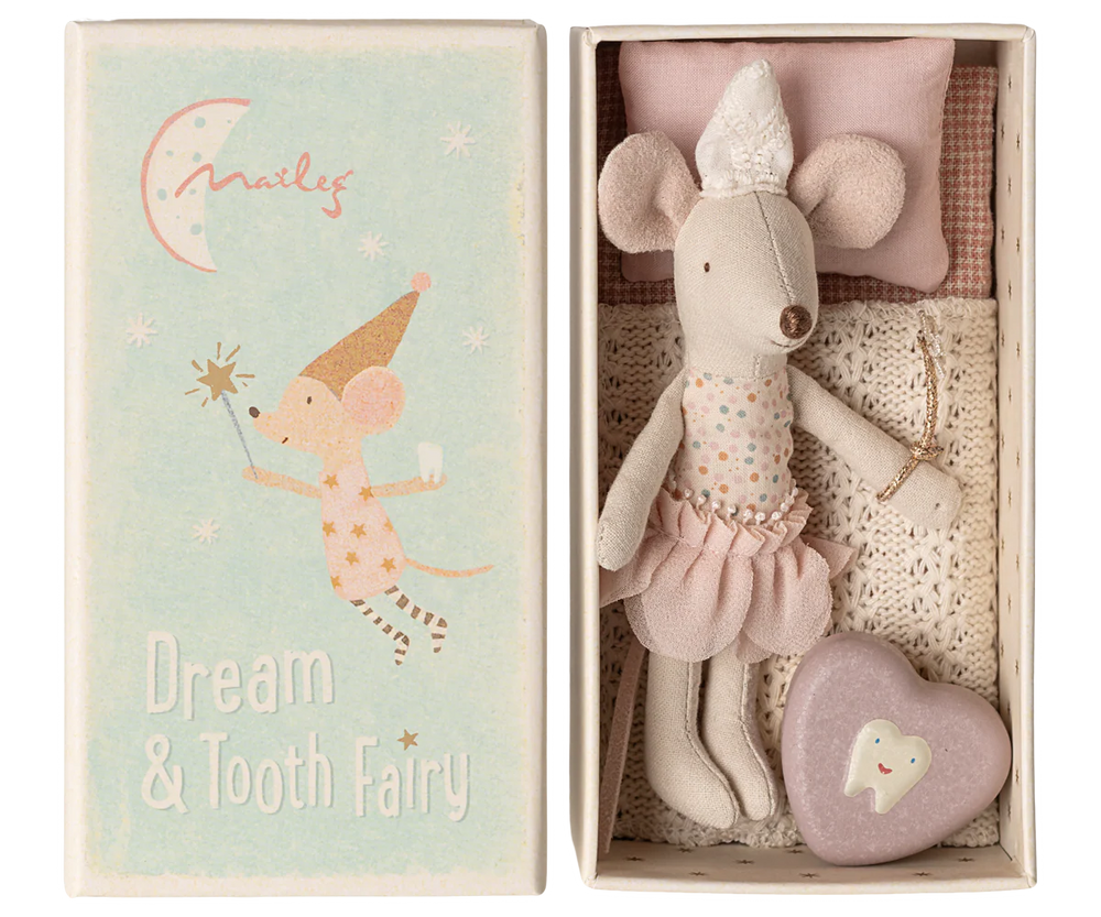 Maileg  Tooth fairy mouse, Little sister in matchbox