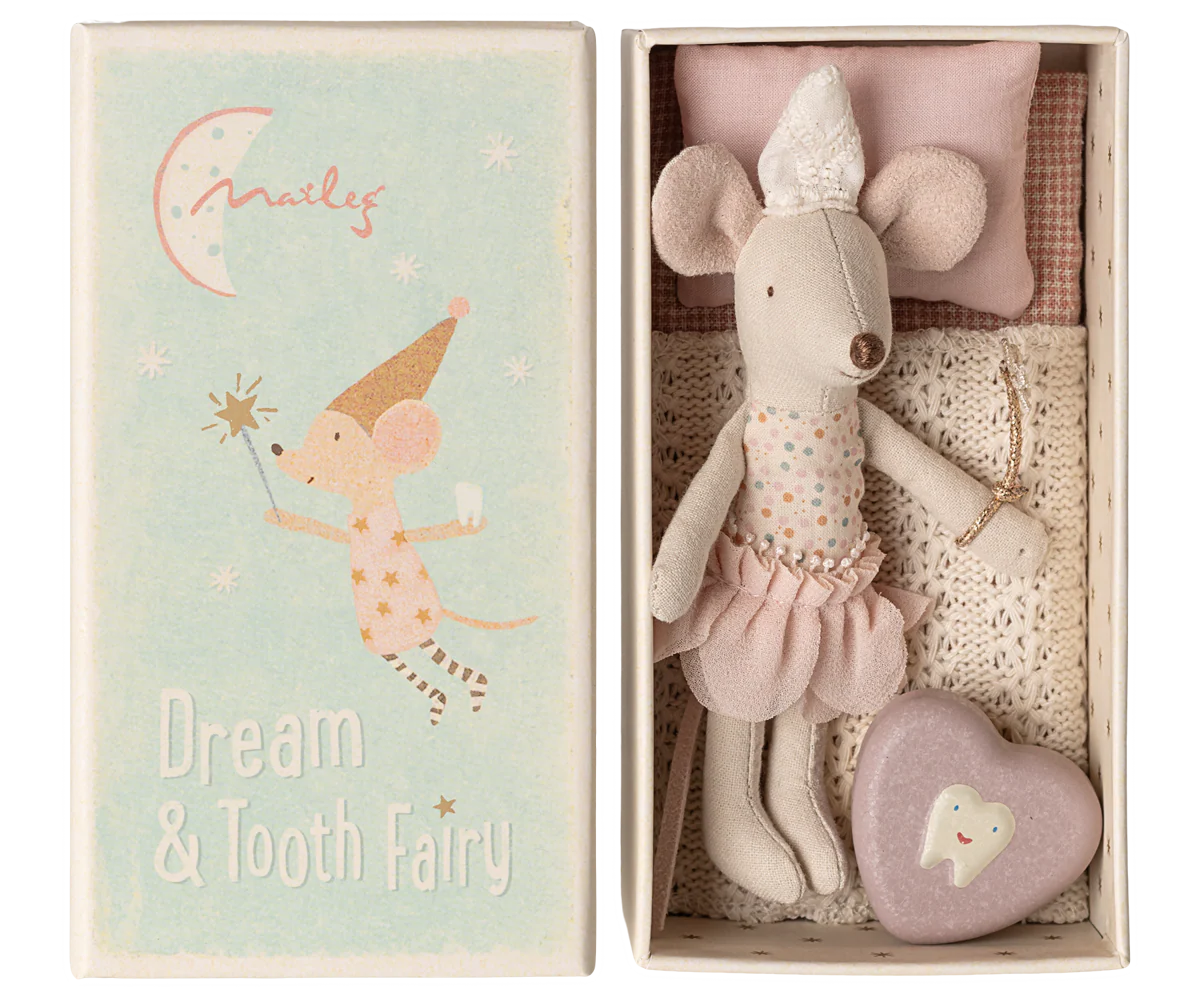 Maileg  Tooth fairy mouse, Little sister in matchbox