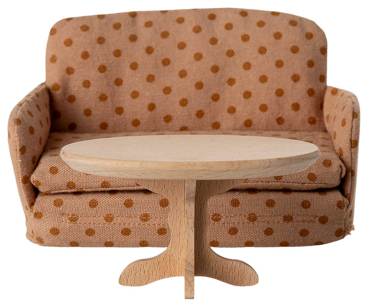 Maileg Houten Oval Coffee Table Mouse - Nature