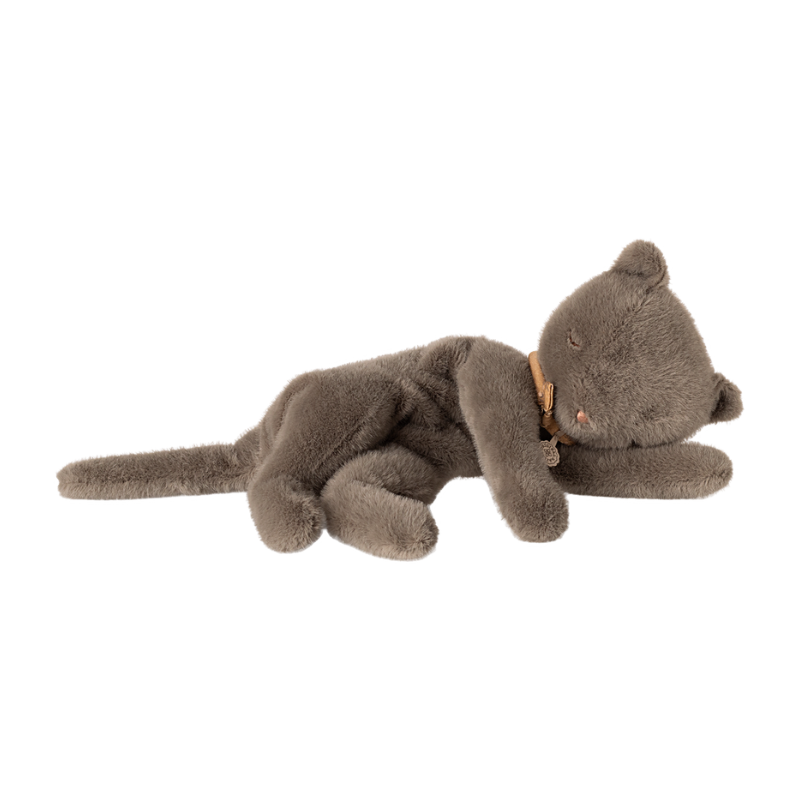 Maileg Sleeping Kitten Plush Grey (Medium)
