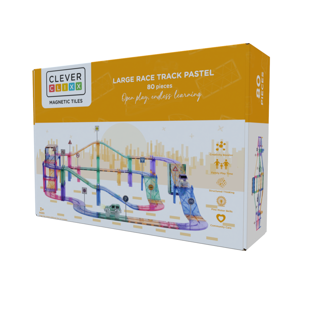 Cleverclixx Large Race Track Pastel 80 Stuks