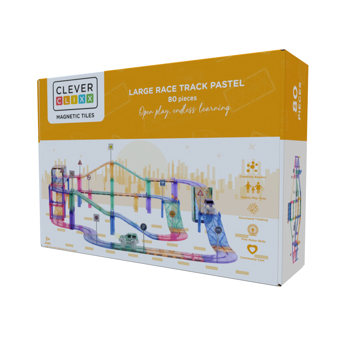 Cleverclixx Large Race Track Pastel 80 Stuks