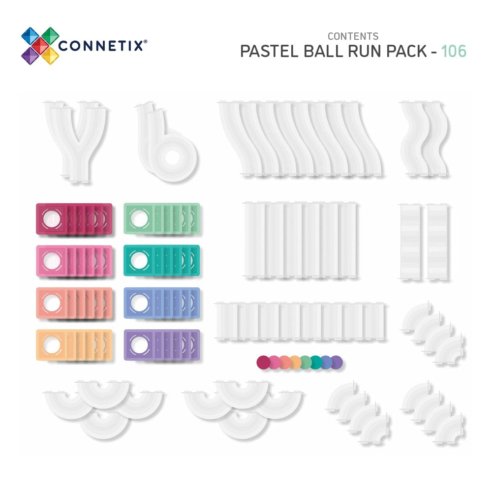 Connetix Pastel Ball Run Set 106st