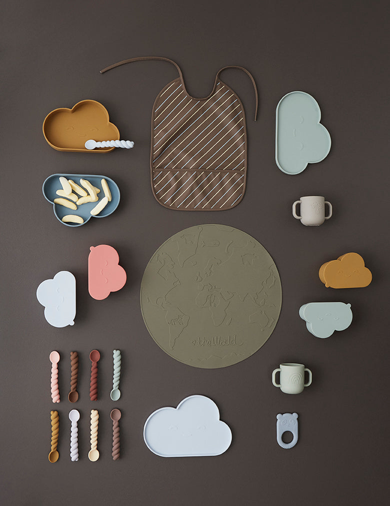 Chloe Cloud Bord &amp; Kom - Ijsblauw / Choko