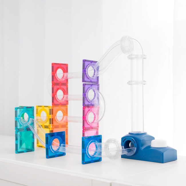 Connetix Ball Run Launcher Pack onderdelen en inspiratie