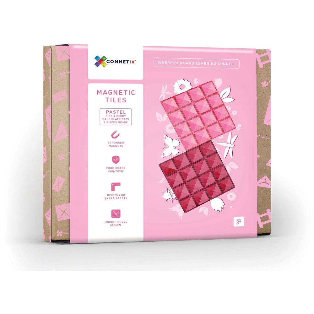 Connetix Pastel Pink & Berry Base Plate Pack 2-delig