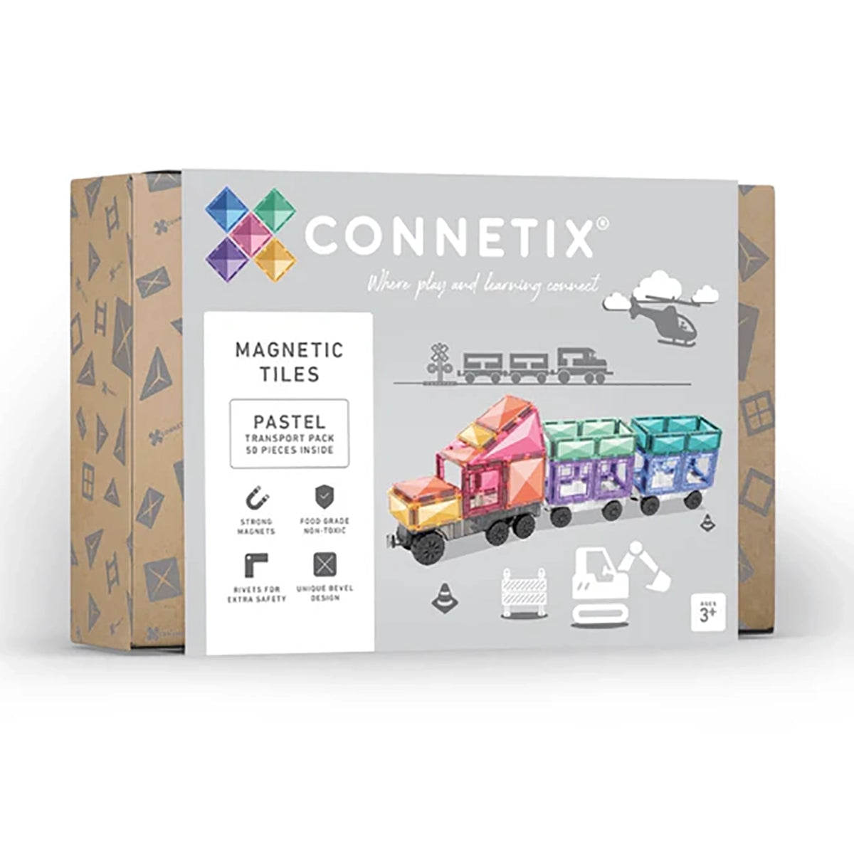 Connetix Pastel Transport Pack 50-delig