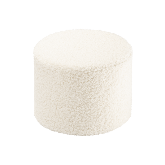 Crème witte poef