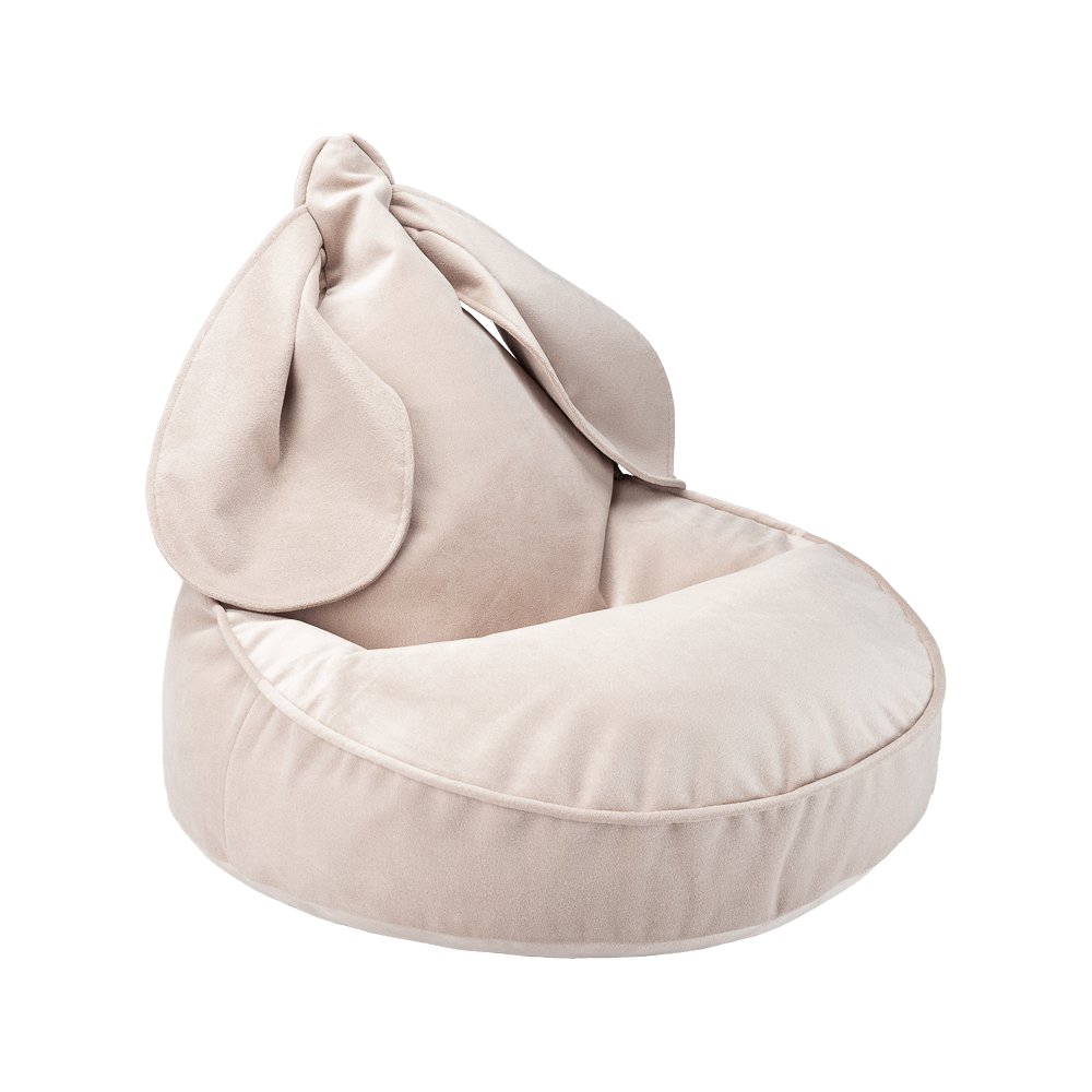 Stoffige beige konijnen zitzak