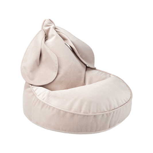 Stoffige beige konijnen zitzak