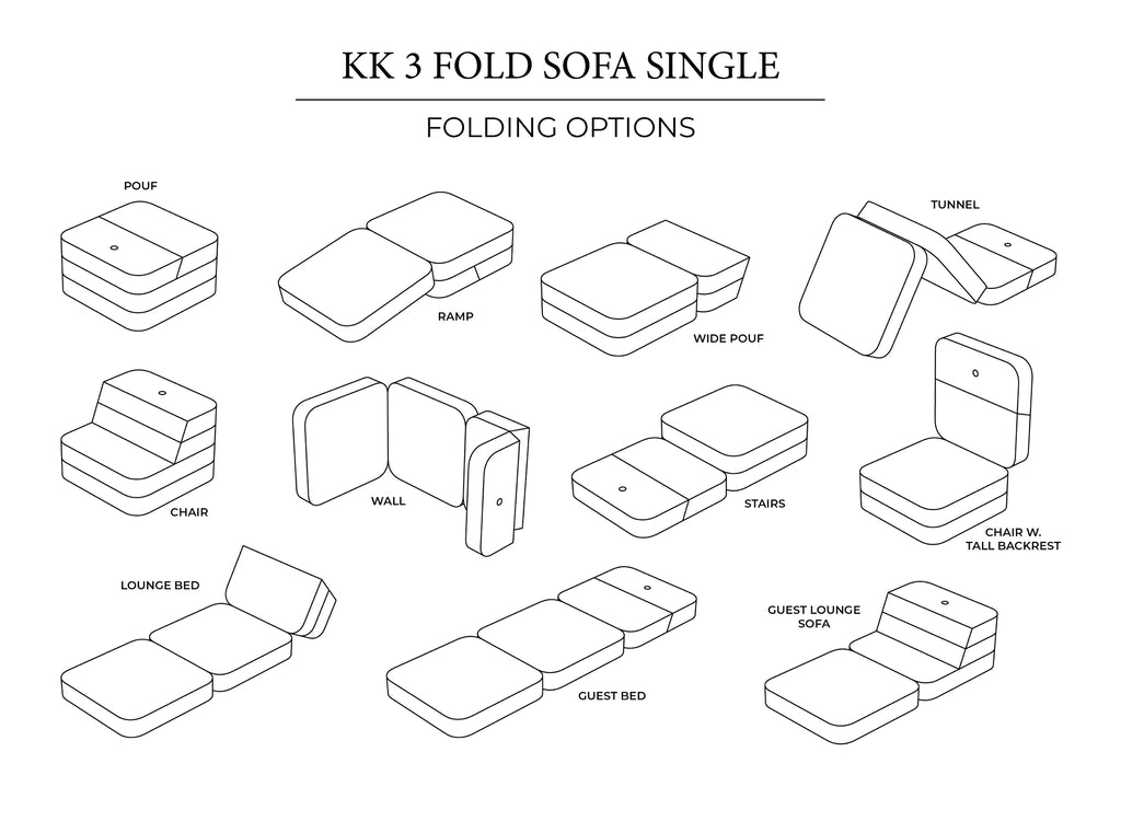 by KlipKlap 3 Fold Sofa Single