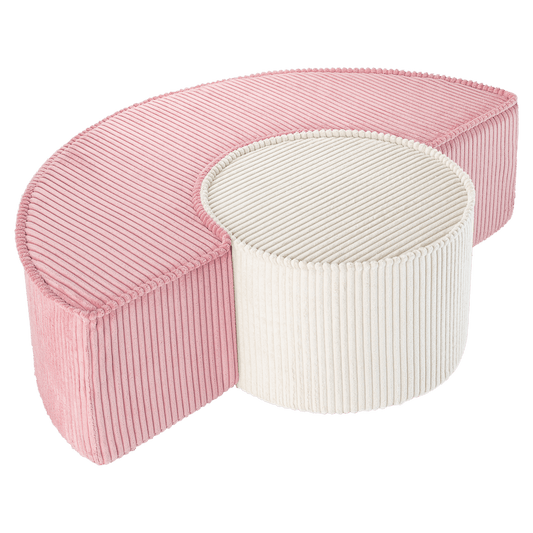 Roze Mousse Poef Set