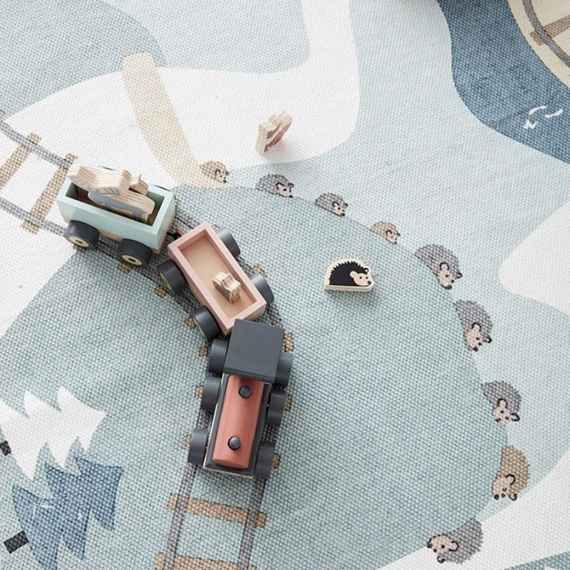 Houten trein met dieren