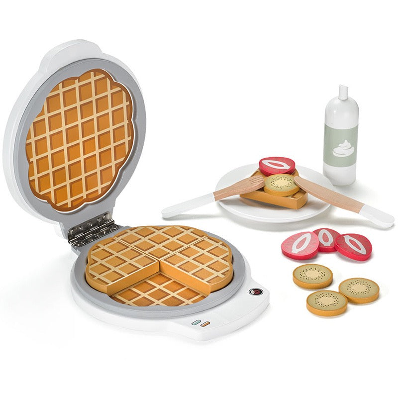 Wafelijzer met servies