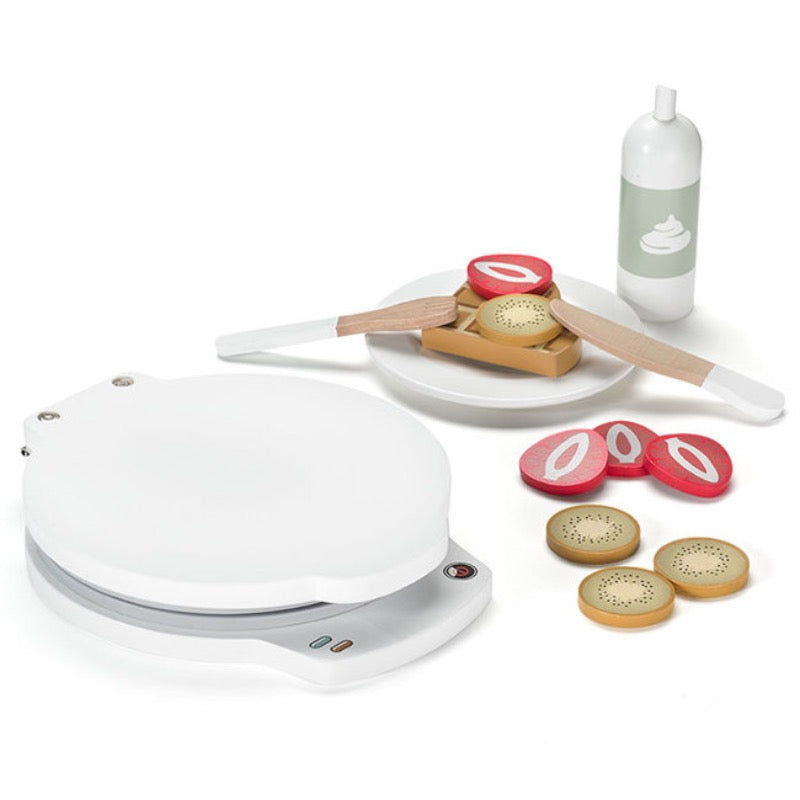 Wafelijzer met servies