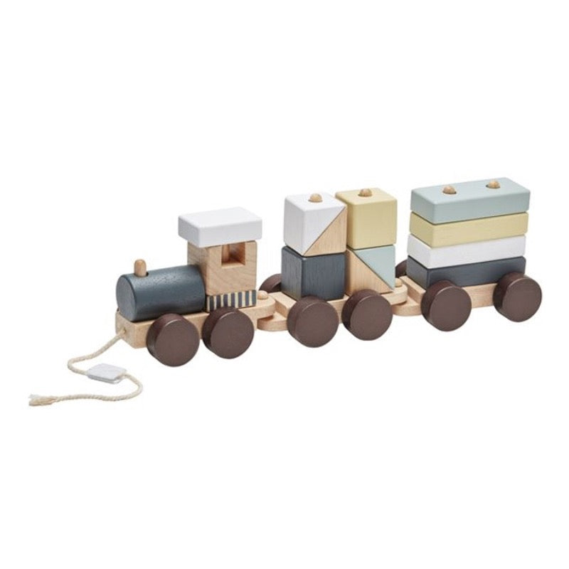 Houten trein met blokken