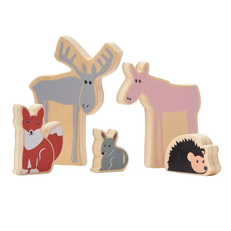 Set houten dieren 5 delig