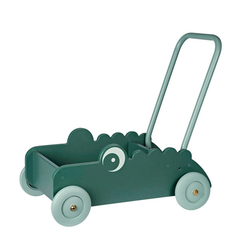 Houten loopwagen Croco groen