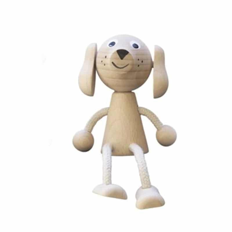 Zittende houten Hond