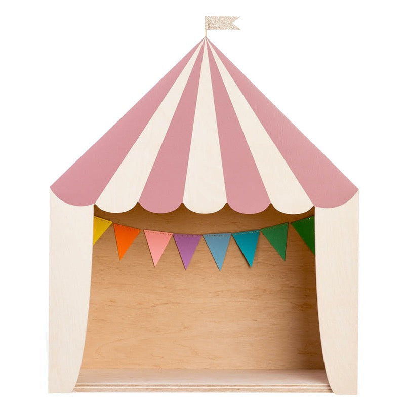 Wandkast circustent roze hout