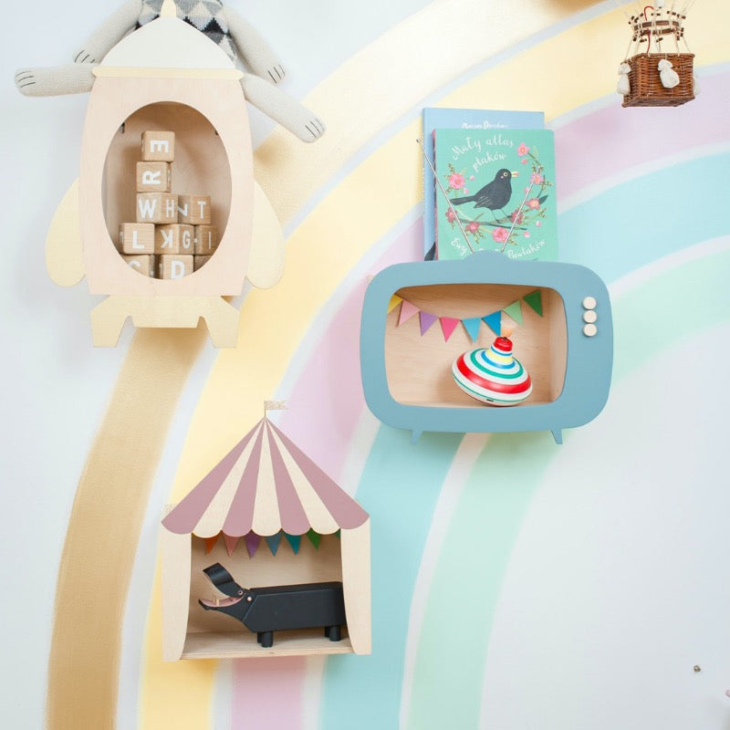 Wandkast circustent roze hout