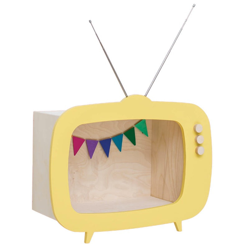 Wandkast tv geel hout