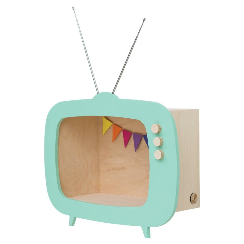 Wandkast tv mint groen hout