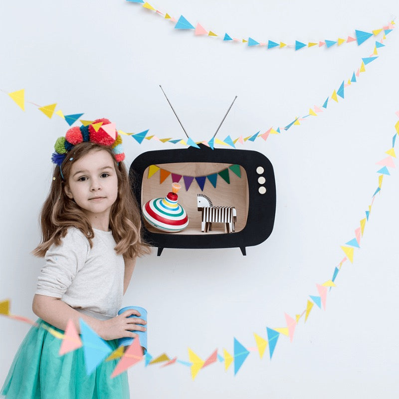 Wandkast tv zwart hout