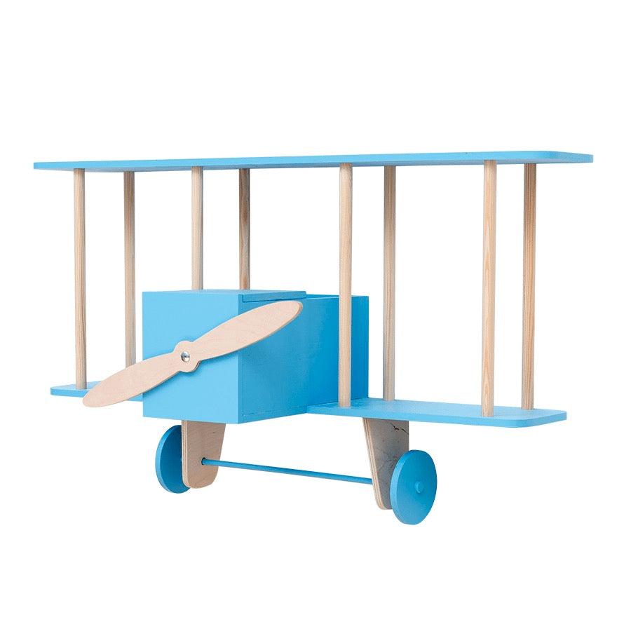Wandkast vliegtuig blauw hout