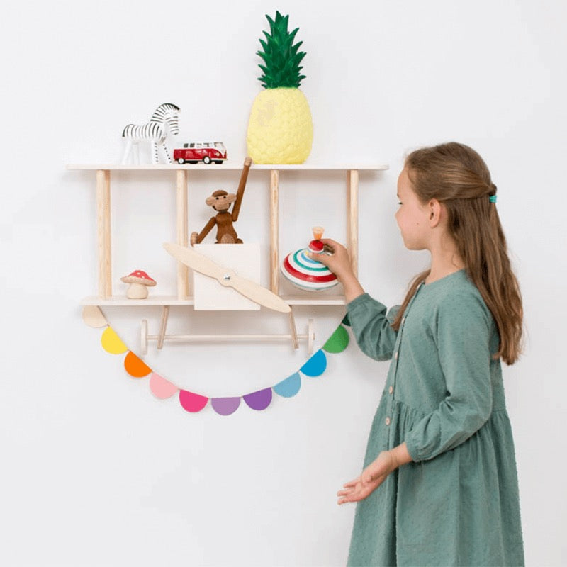 Wandkast vliegtuig wit hout